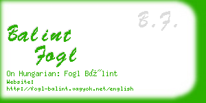 balint fogl business card